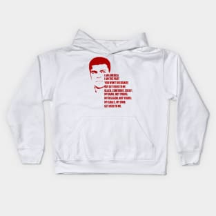 I Am America quote by Muhammad Ali Kids Hoodie